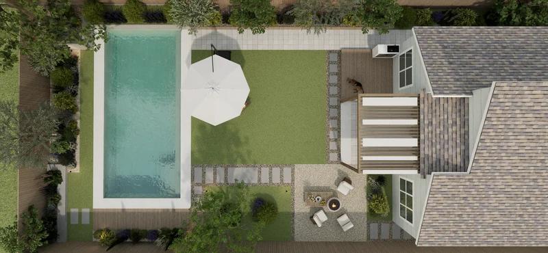 "Gathering Around the Hearth" – Modern Minimalist Home Garden Design - 4