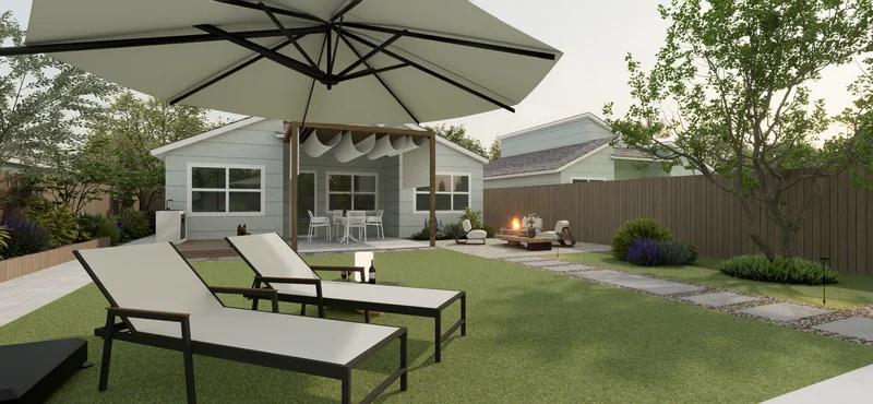 "Gathering Around the Hearth" – Modern Minimalist Home Garden Design - 5