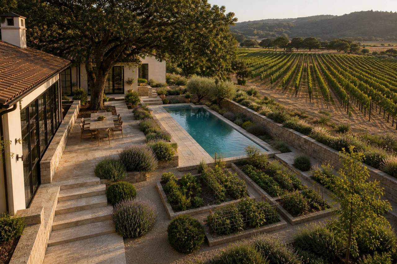 A Vineyard-Edge Dining Garden for a Sonoma Farmhouse – Design philosophy