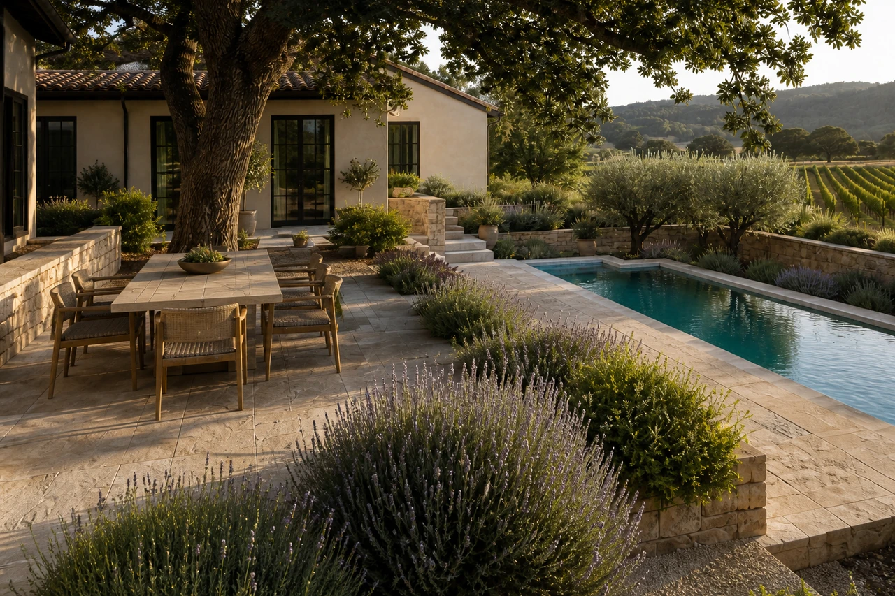 A Vineyard-Edge Dining Garden for a Sonoma Farmhouse – Materials & planting