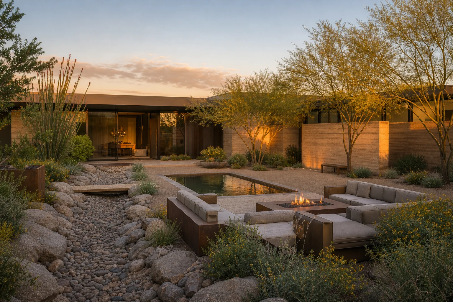 Un cortile lavato dal deserto per una residenza a Scottsdale - image 1
