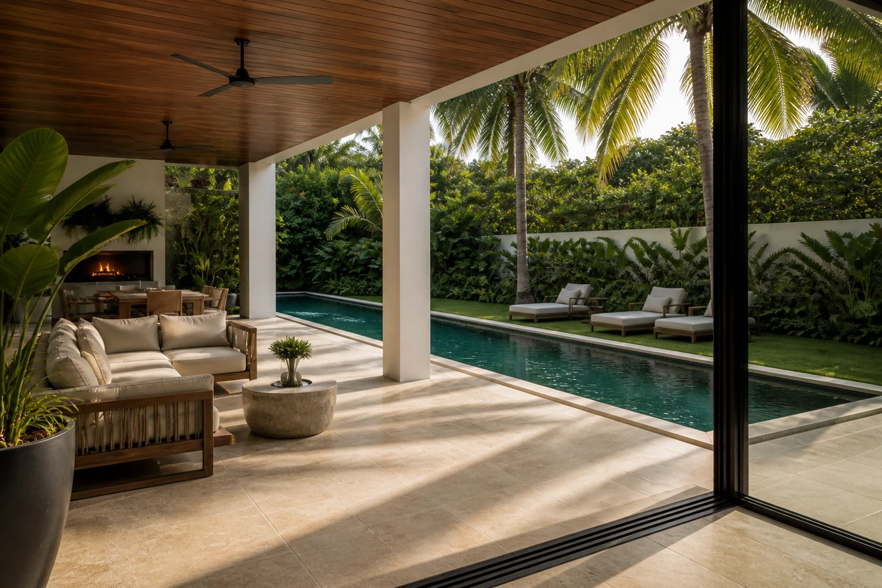 Un giardino patio tropicale per una villa moderna di Miami – Esperienza all'aperto