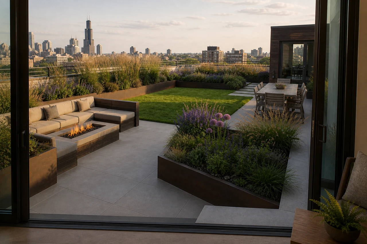 Una terrazza sul tetto ispirata alla prateria per un attico di Chicago – Esperienza all'aperto