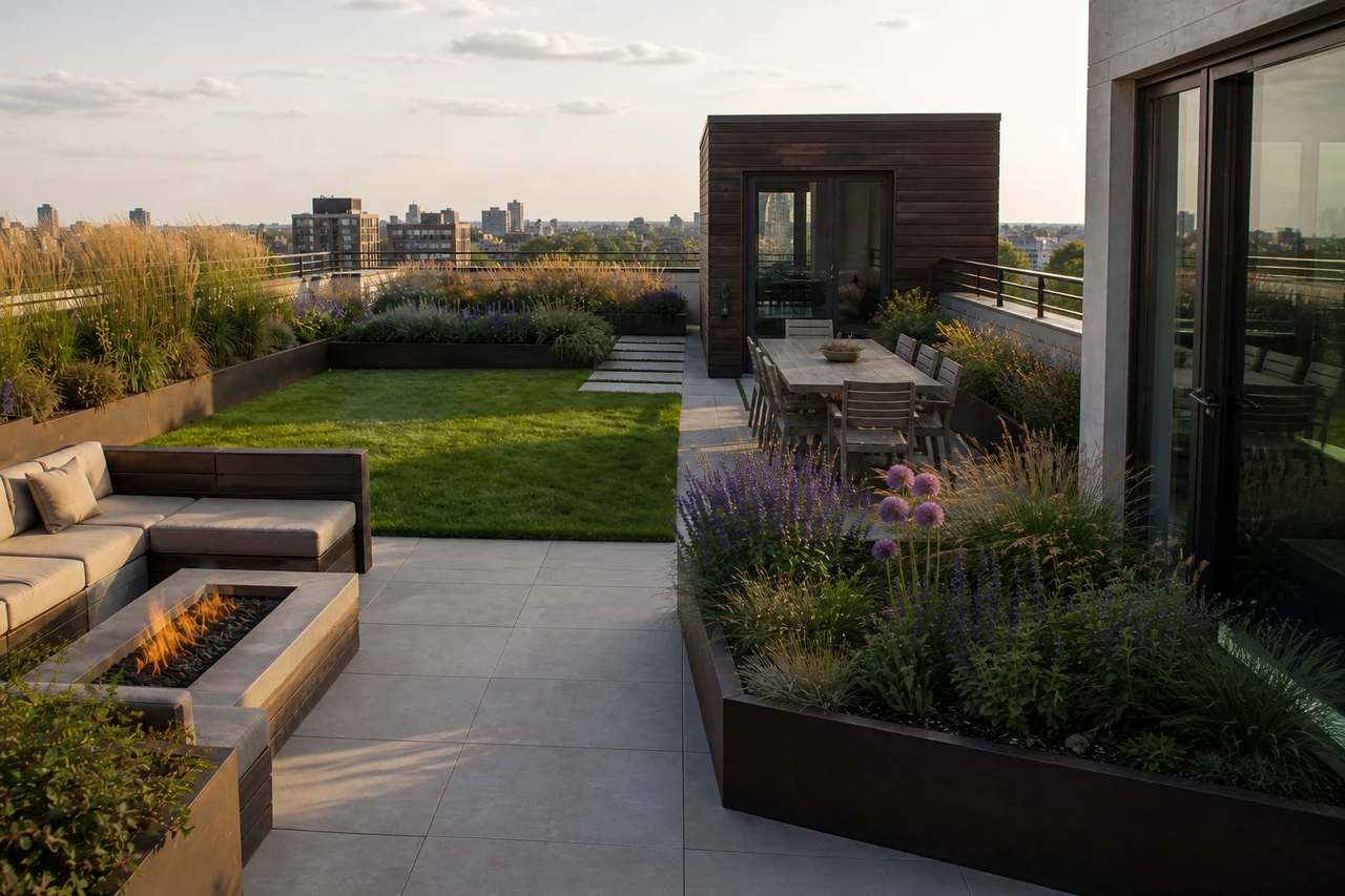 Una terrazza sul tetto ispirata alla prateria per un attico di Chicago – Parametri del progetto