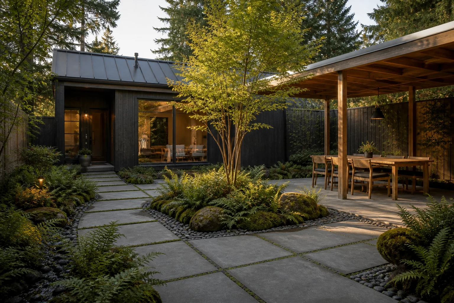 Ein Waldgarten, der ein Portlander Haus und eine ADU verbindet - image 1