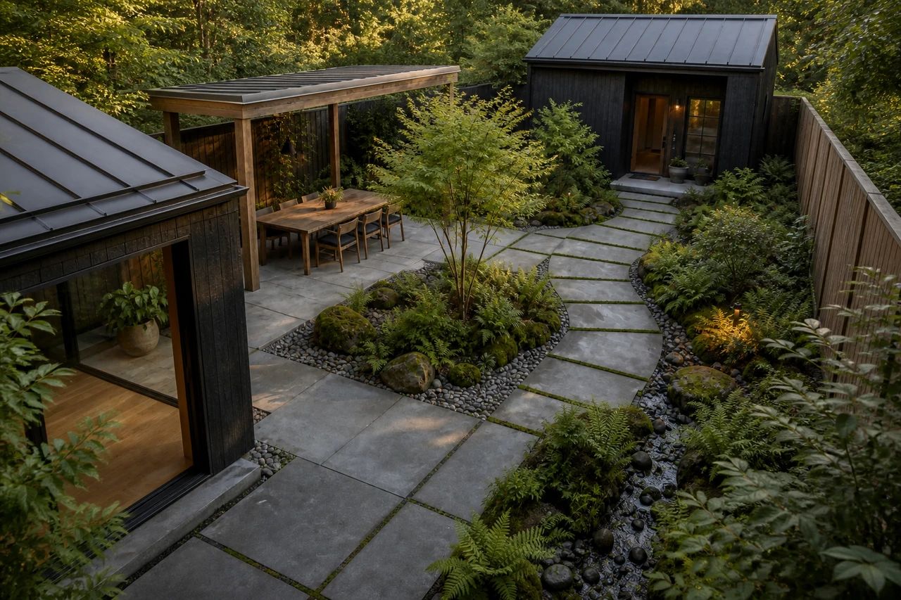 Ein Waldgarten, der ein Portlander Haus und eine ADU verbindet – Designphilosophie