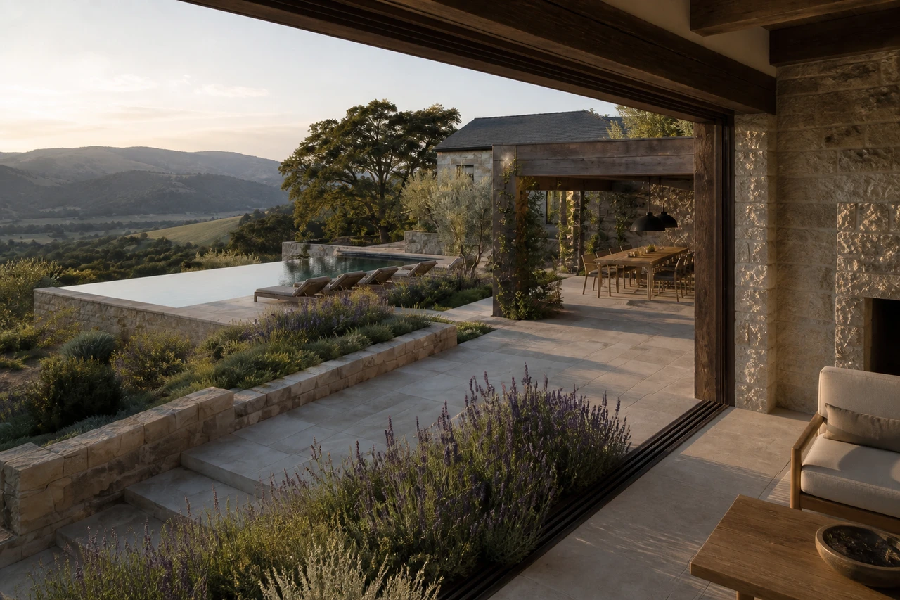 Una serie di terrazzamenti di ulivi per una casa sulle colline di Napa – Esperienza all'aperto