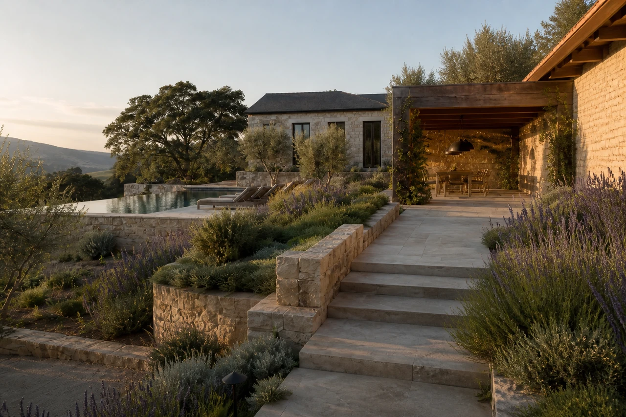 Una serie di terrazzamenti di ulivi per una casa sulle colline di Napa – Parametri del progetto
