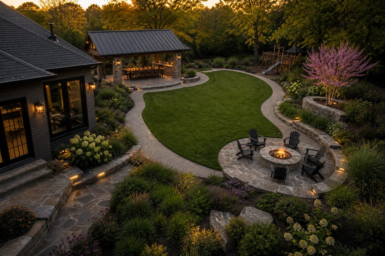 Ein Familien-Feuergarten für ein Zuhause in Nashville – Designphilosophie