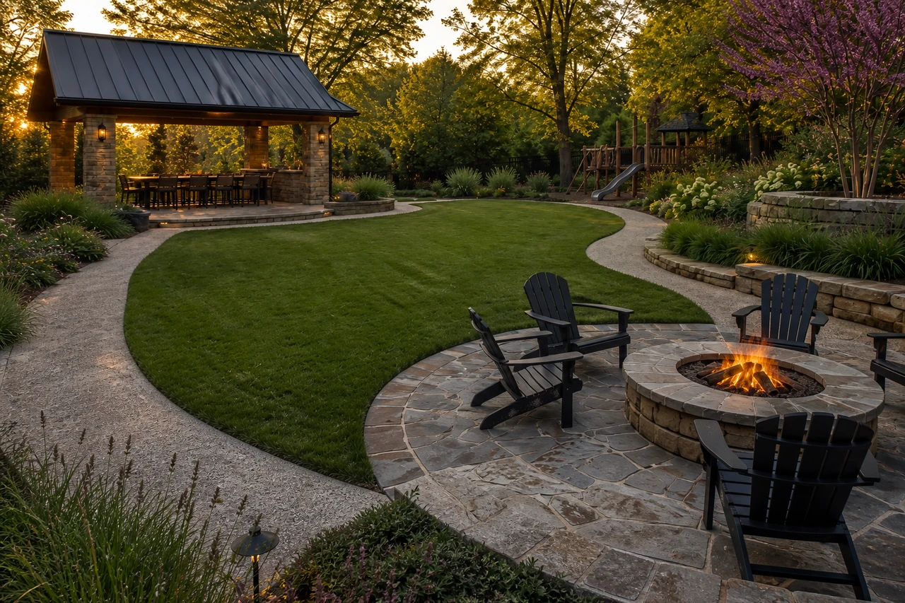 Ein Familien-Feuergarten für ein Zuhause in Nashville – Materialien & Bepflanzung