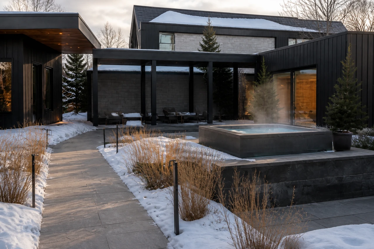 Un giardino termale per tutte le stagioni per una residenza a Minneapolis – Materiali e piantumazione