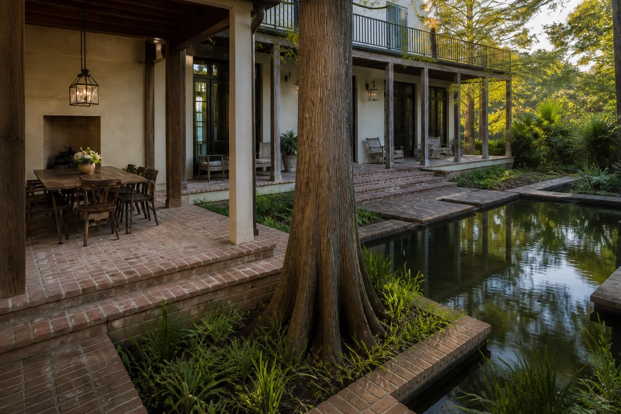 A Shaded Water Courtyard for a New Orleans Residence – Outdoor experience