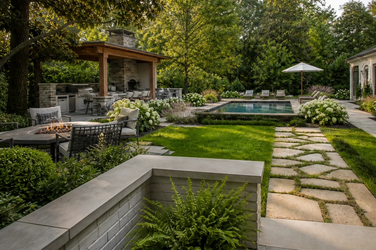 An Entertaining Garden for a Charlotte Family Home – Materials & planting