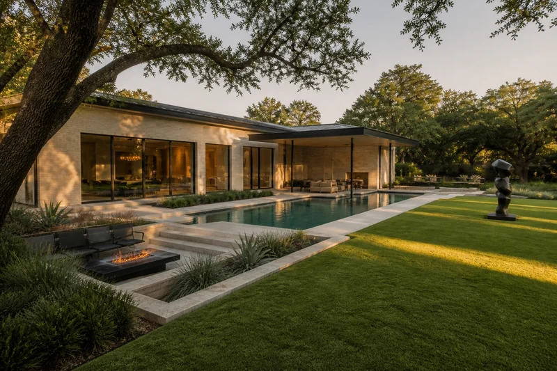 A Mid-Century Pool Garden for a Dallas Residence