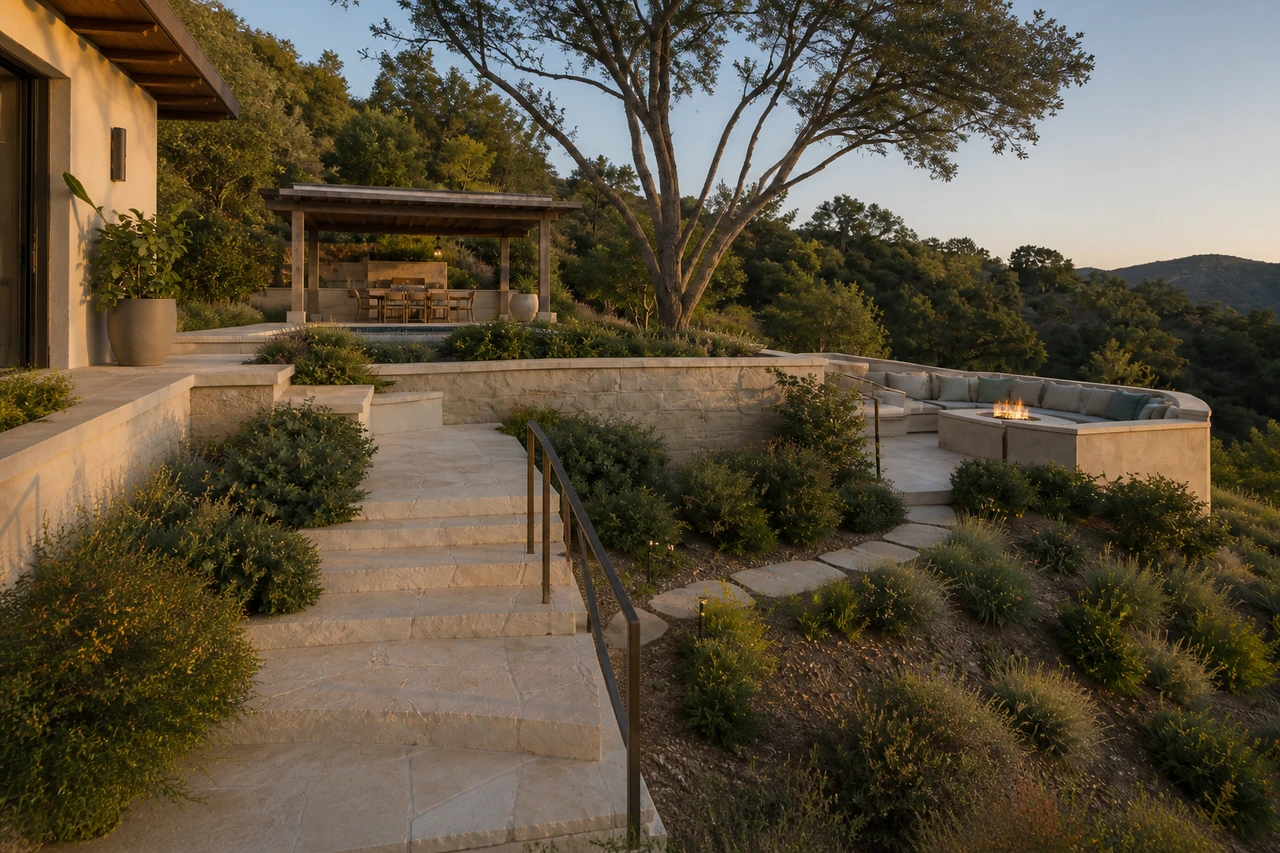 A Terraced Canyon Garden for a Los Angeles Home – Materials & planting