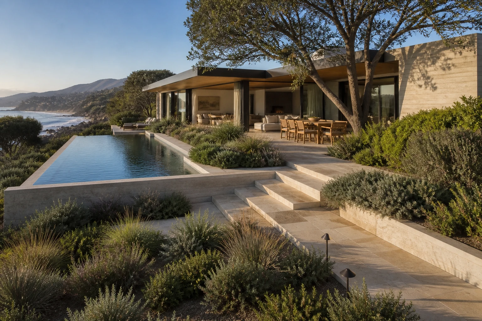 Un giardino sulla scogliera oceanica per una residenza a Malibu - image 1