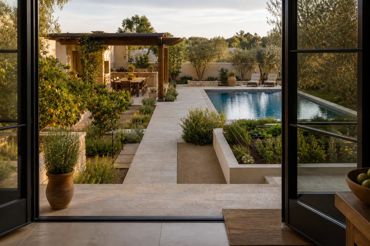 Un huerto de patio mediterráneo para una residencia en Sacramento – Experiencia al aire libre