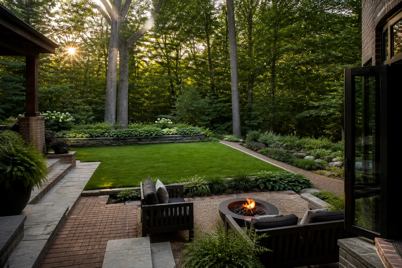 Ein mehrschichtiger Schattengarten für ein Familienhaus in Atlanta – Outdoor-Erlebnis
