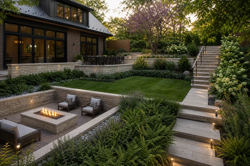 A Stepped Garden for a Cincinnati Hillside Home
