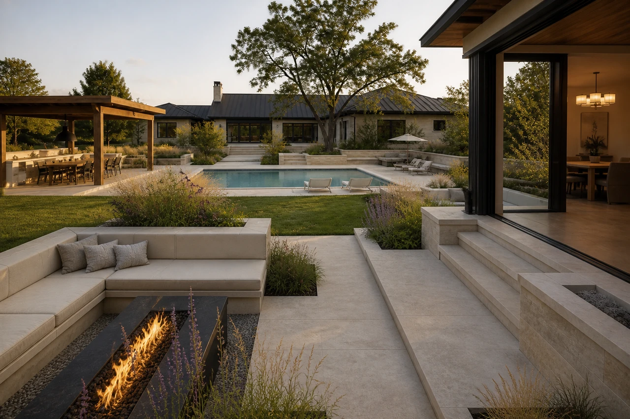 Ein Prärie-Poolhof für ein Anwesen in Omaha – Outdoor-Erlebnis