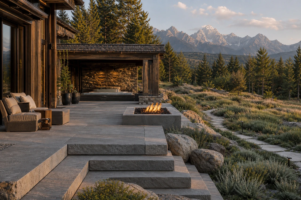 An Alpine Lodge Landscape for Jackson Hole – Materials & planting