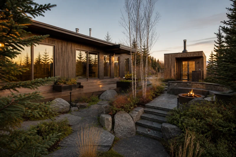 A Boreal Courtyard for an Anchorage Home