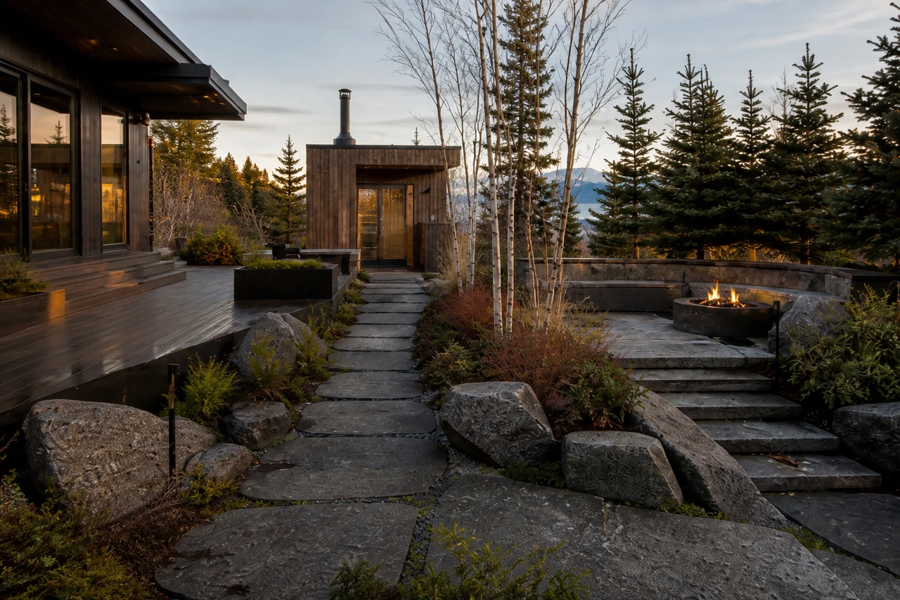 A Boreal Courtyard for an Anchorage Home – Materials & planting