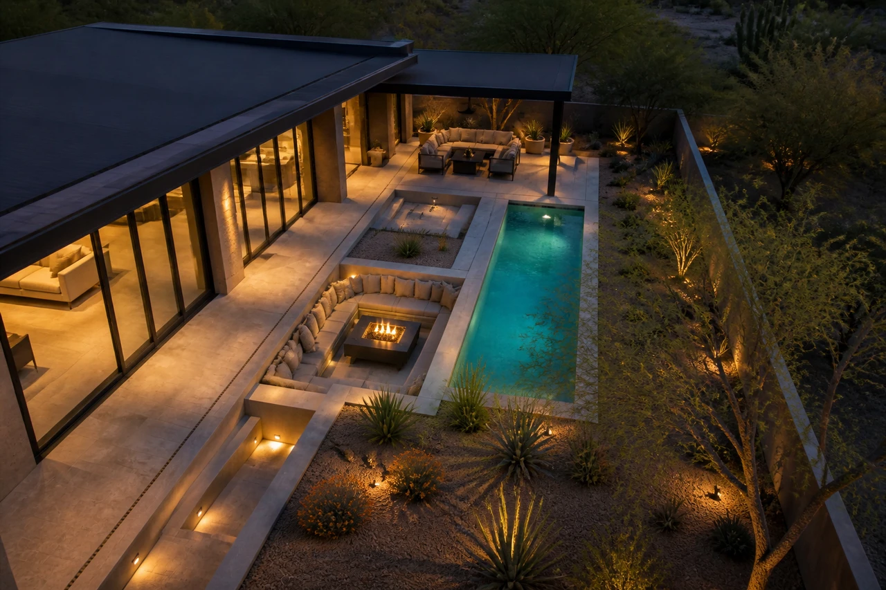 A Night-Focused Desert Courtyard for a Las Vegas Home – Design philosophy