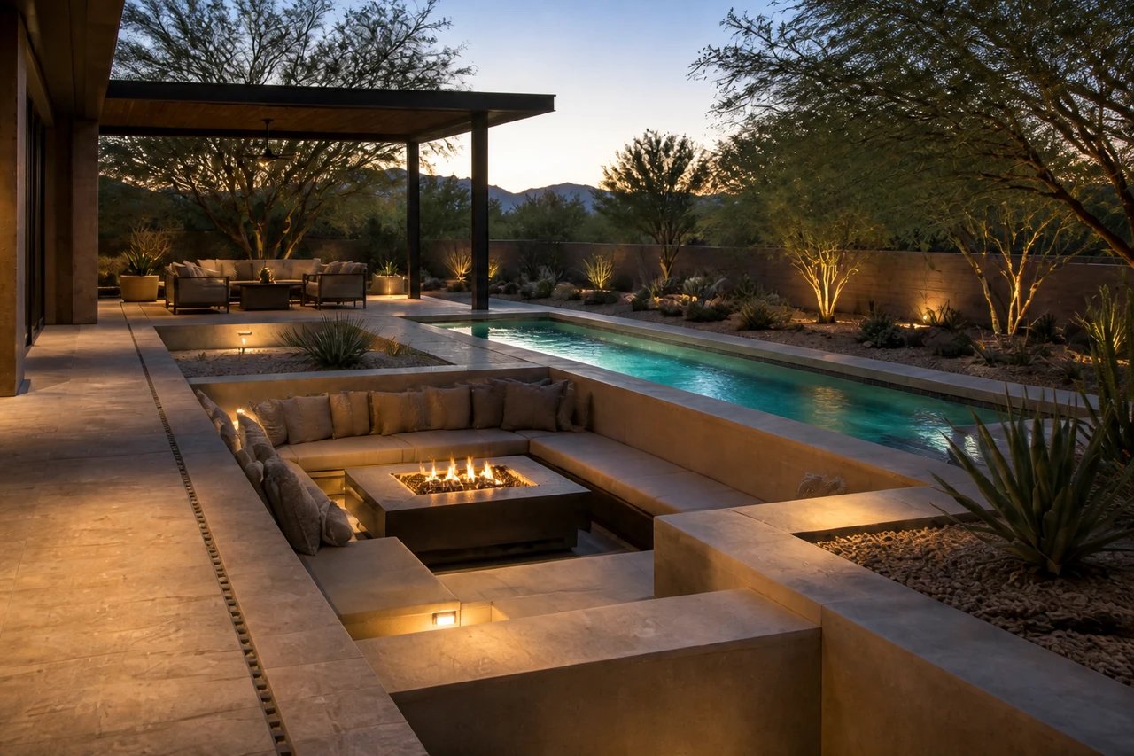 A Night-Focused Desert Courtyard for a Las Vegas Home – Materials & planting