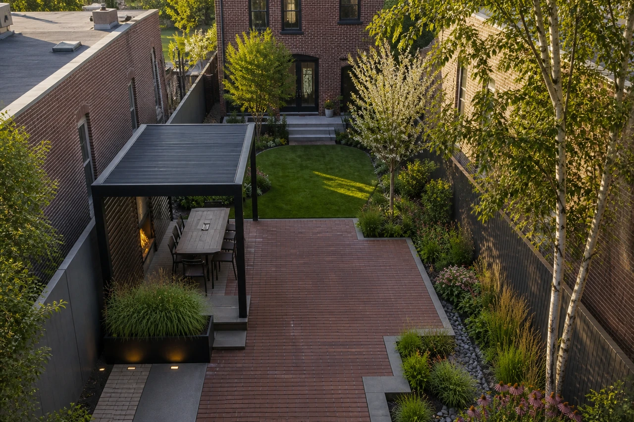 An Industrial-Modern Courtyard for a Detroit Home – Design philosophy