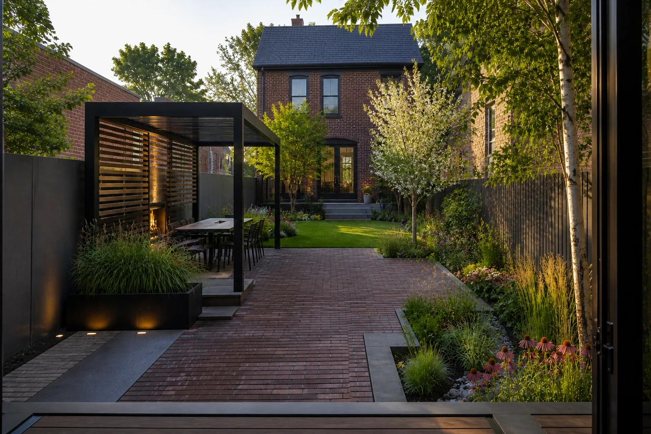 An Industrial-Modern Courtyard for a Detroit Home – Outdoor experience