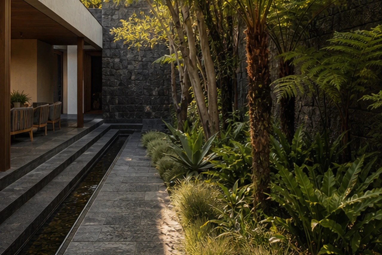 A Volcanic-Stone Courtyard for a Mexico City Home – Outdoor experience