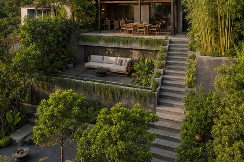 A Sequence of Hillside Garden Rooms for Medellin