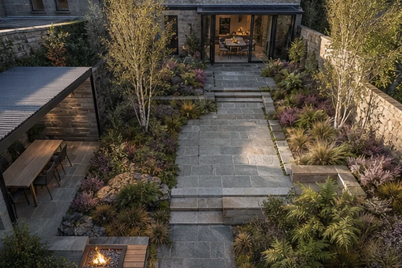 A Stone-and-Heath Courtyard for an Edinburgh Home