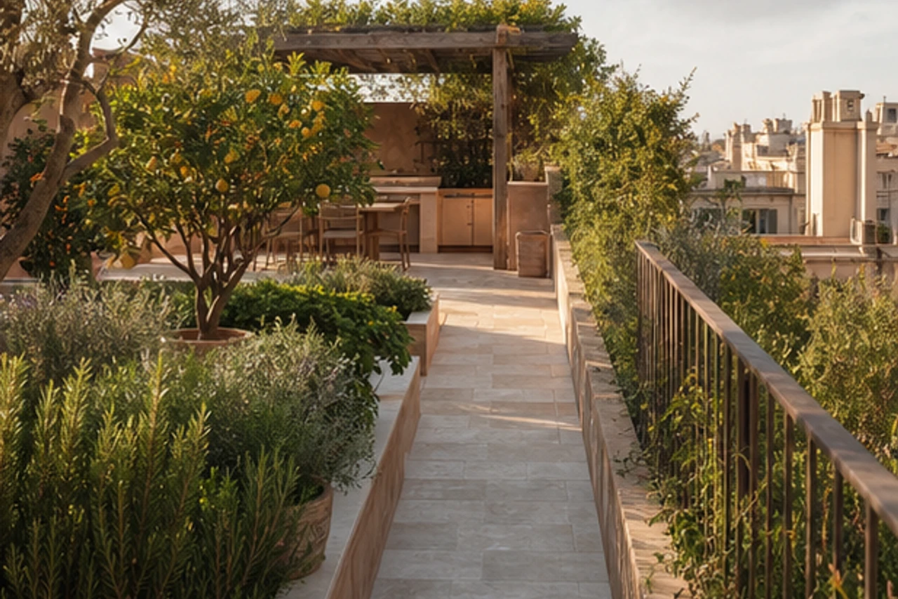 A Mediterranean Roof Courtyard for Barcelona – Outdoor experience