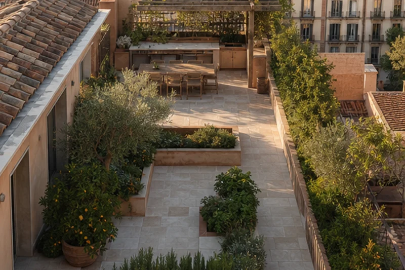 A Mediterranean Roof Courtyard for Barcelona