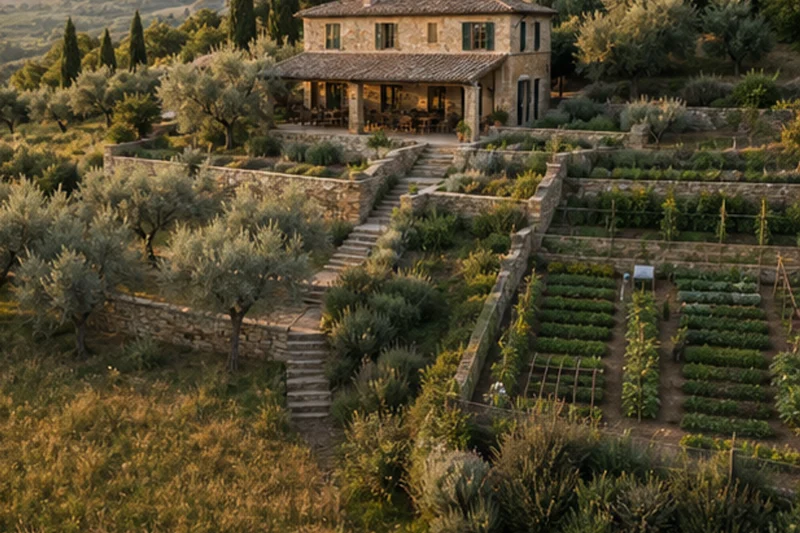 A Terraced Farmhouse Garden in Tuscany