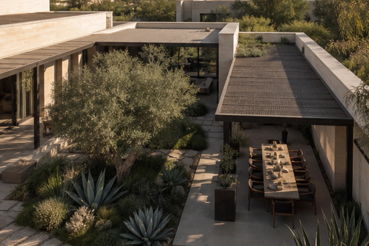 A Shaded Desert Courtyard for a Dubai Villa - image 1